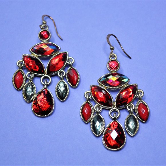 Macy's Jewelry Macys Red Iridescent Chandelier Earrings Poshmark